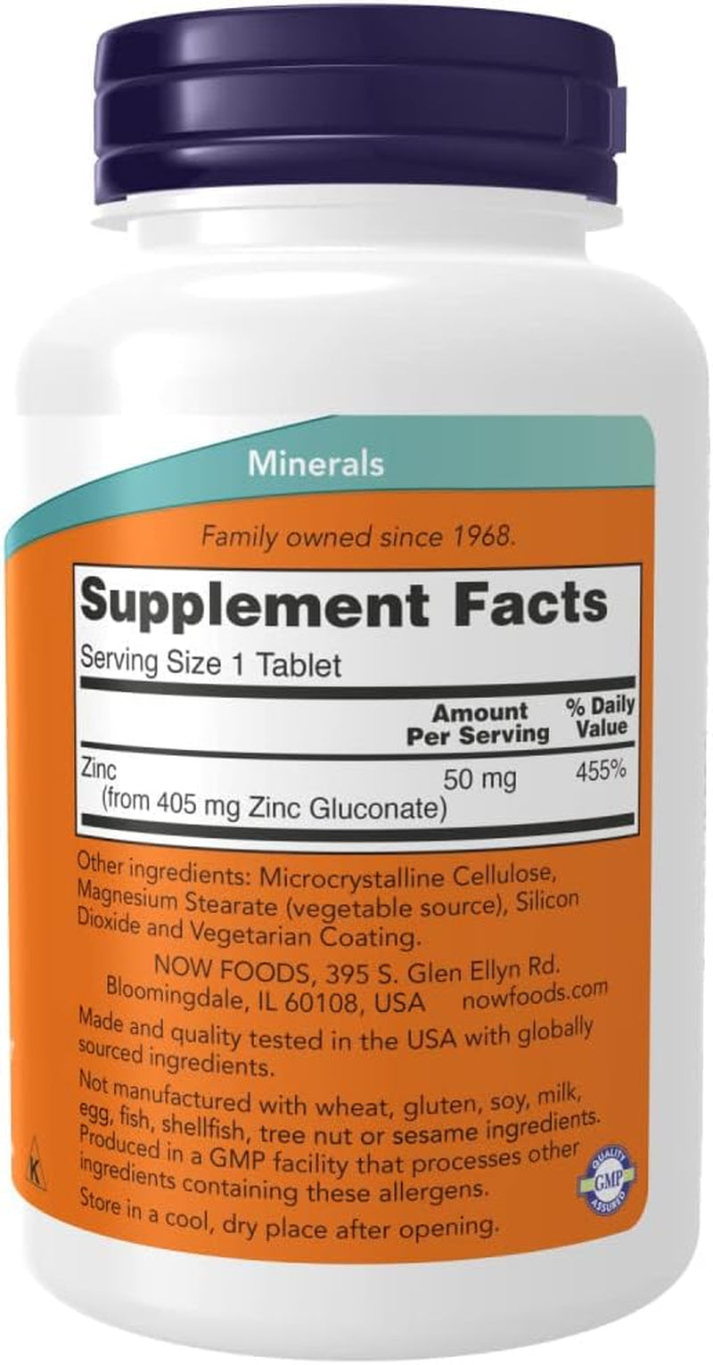Foods Zinc Gluconate 50Mg Tablets, 500-Count