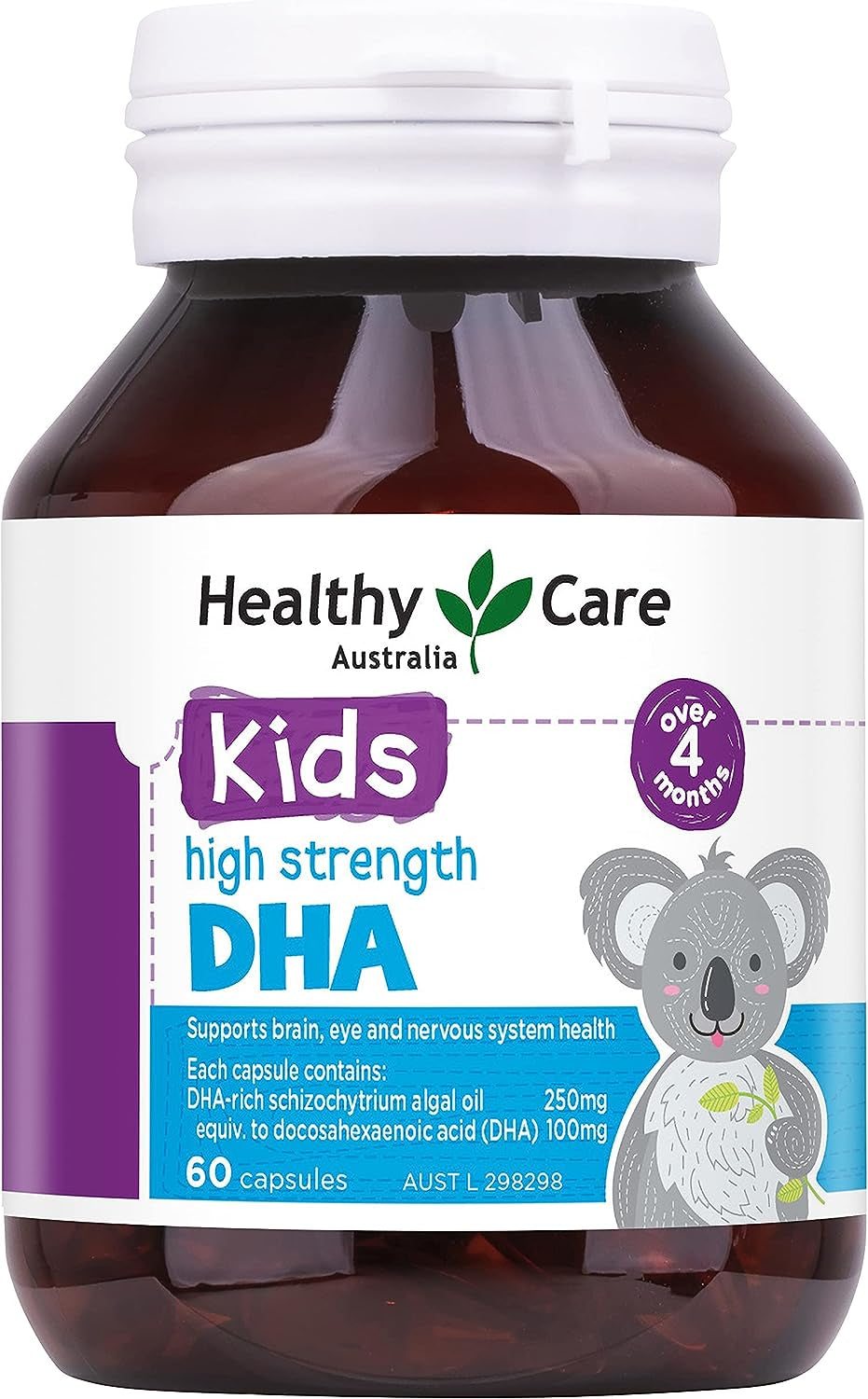 Kids High Strength DHA - Supports Brain and Eye Health - Premium Dietary Supplement - All-Natural Ingredients - 60 Capsules