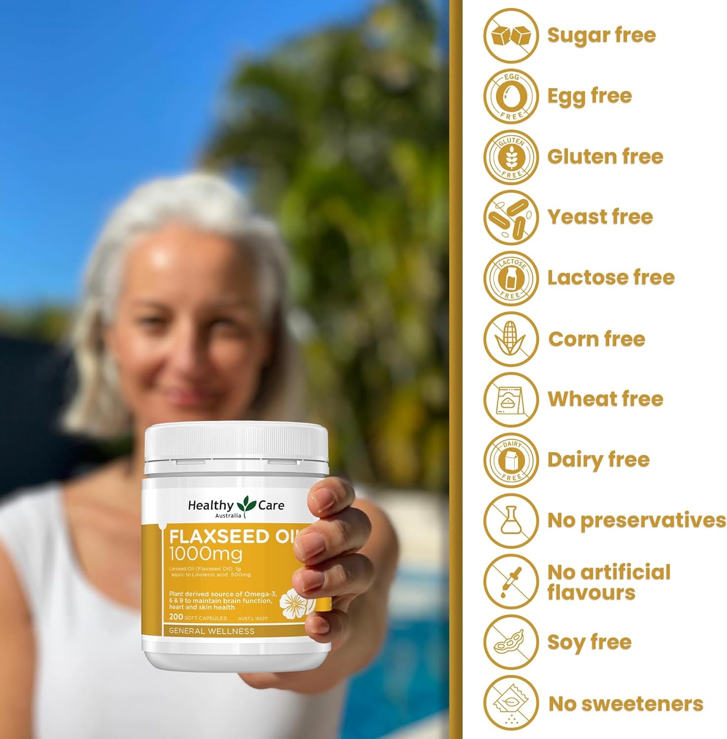 Super Flaxseed Oil Capsules - Premium Dietary Supplement for Heart, Brain & Skin