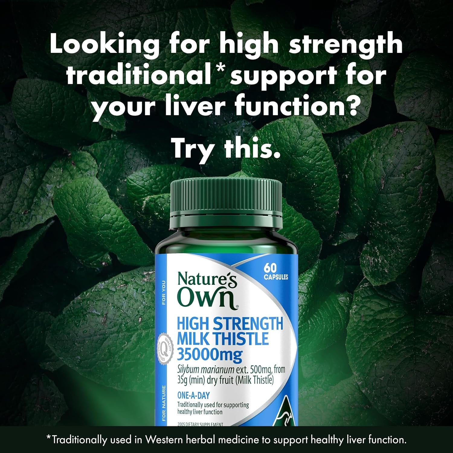 High Strength Milk Thistle 35000Mg - Supports Healthy Liver Function - One-A-Day