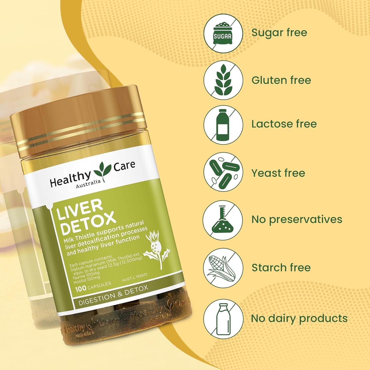 Liver Detox Capsules - Essential Liver, Gallbladder and Digestive Support - Premium Dietary Multivitamins Supplement - All-Natural Ingredients - 100 Capsules