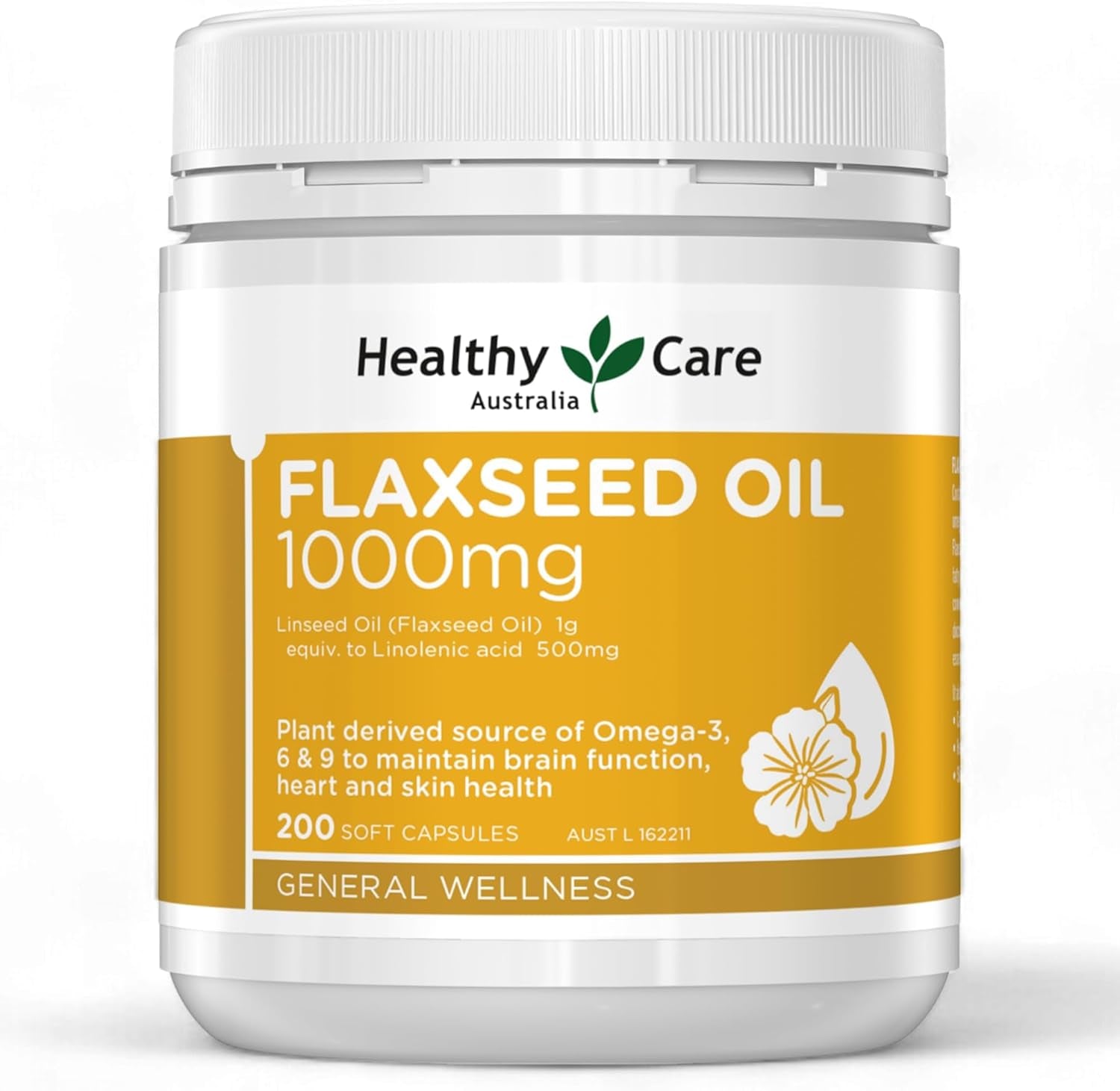 Super Flaxseed Oil Capsules - Premium Dietary Supplement for Heart, Brain & Skin