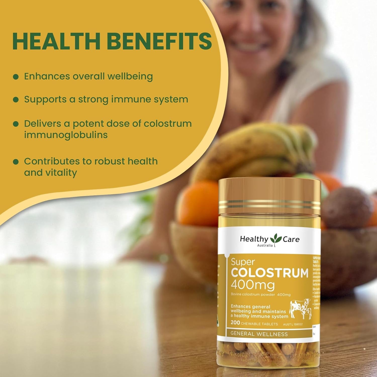 Colostrum Chewable Tablets - Supports Immune System & Wellbeing - Premium Qualit
