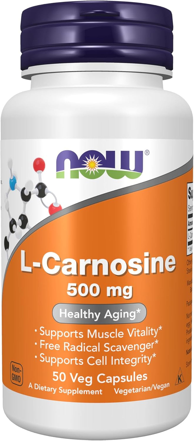 L-Carnosine 500 Mg,50 Veg Capsules